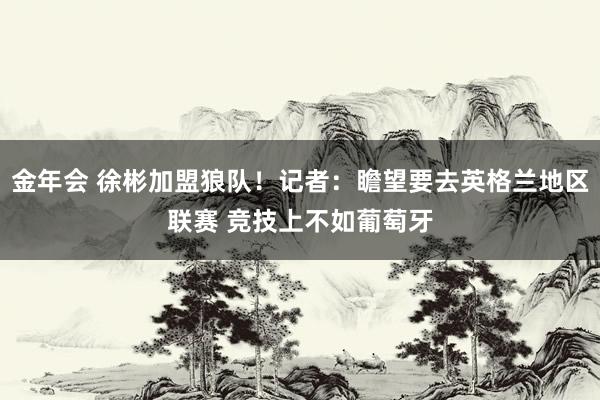 金年会 徐彬加盟狼队！记者：瞻望要去英格兰地区联赛 竞技上不如葡萄牙