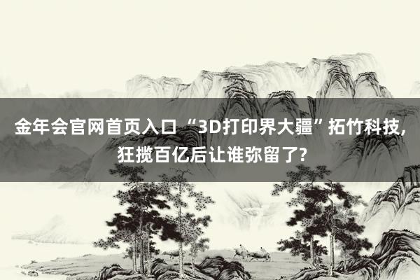 金年会官网首页入口 “3D打印界大疆”拓竹科技， 狂揽百亿后让谁弥留了?
