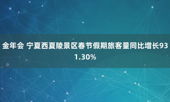 金年会 宁夏西夏陵景区春节假期旅客量同比增长931.30%