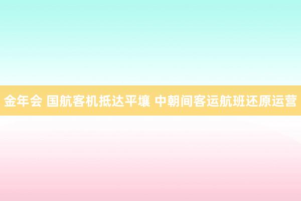 金年会 国航客机抵达平壤 中朝间客运航班还原运营