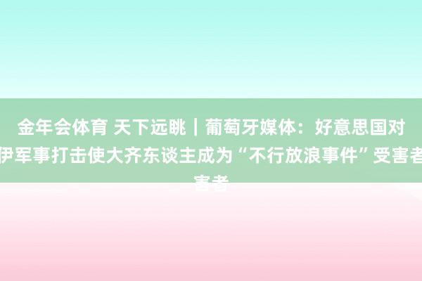 金年会体育 天下远眺｜葡萄牙媒体：好意思国对伊军事打击使大齐东谈主成为“不行放浪事件”受害者