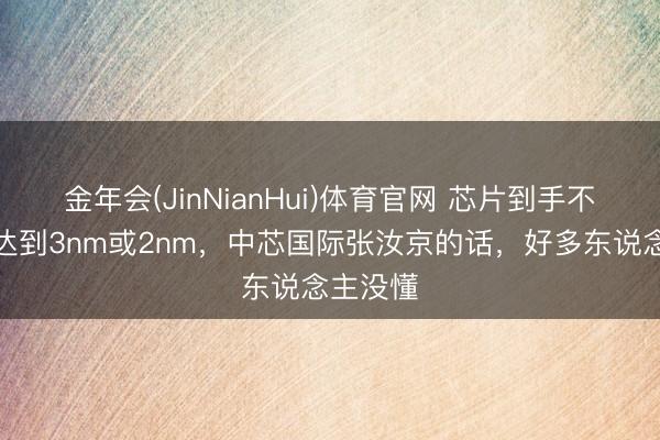金年会(JinNianHui)体育官网 芯片到手不一定要达到3nm或2nm，中芯国际张汝京的话，好多东说念主没懂