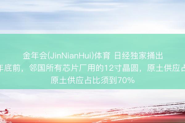 金年会(JinNianHui)体育 日经独家捅出猛料：本年年底前，邻国所有芯片厂用的12寸晶圆，原土供应占比须到70%