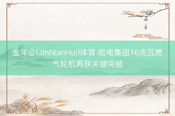 金年会(JinNianHui)体育 哈电集团16兆瓦燃气轮机再获关键突破