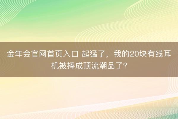 金年会官网首页入口 起猛了，我的20块有线耳机被捧成顶流潮品了？