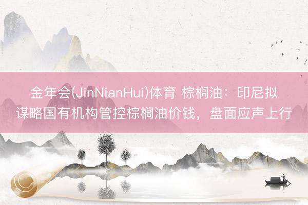 金年会(JinNianHui)体育 棕榈油：印尼拟谋略国有机构管控棕榈油价钱，盘面应声上行