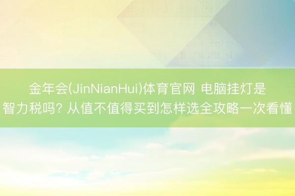 金年会(JinNianHui)体育官网 电脑挂灯是智力税吗? 从值不值得买到怎样选全攻略一次看懂