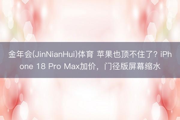 金年会(JinNianHui)体育 苹果也顶不住了? iPhone 18 Pro Max加价，门径版屏幕缩水